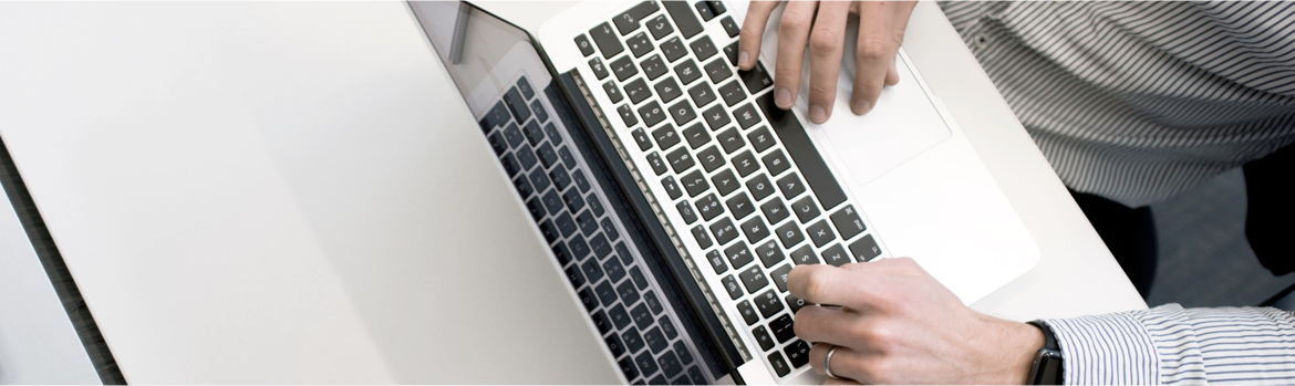 Employee working on laptop