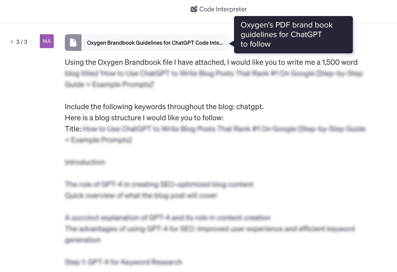 Example of ChatGPT prompt and answer for writing blog posts
